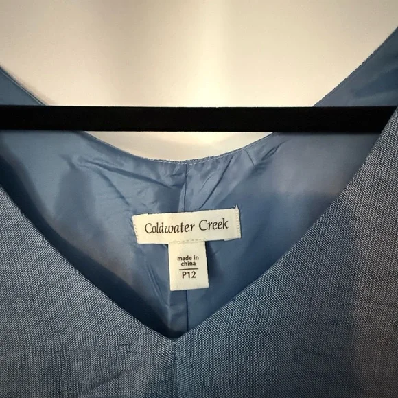 Coldwater Creek Light Blue V-Neck Dress - Picture 3 of 5